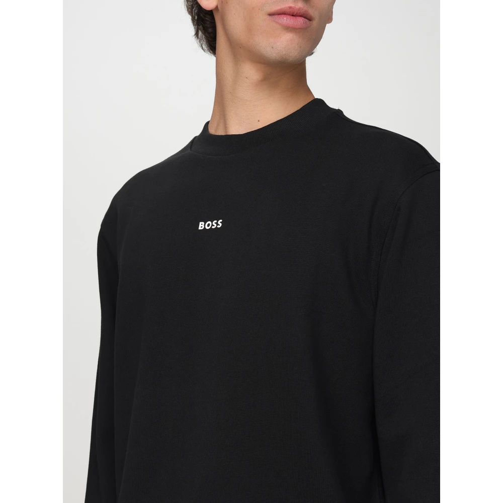 Hugo Boss Warme Fleece Crewneck Sweater Black Heren