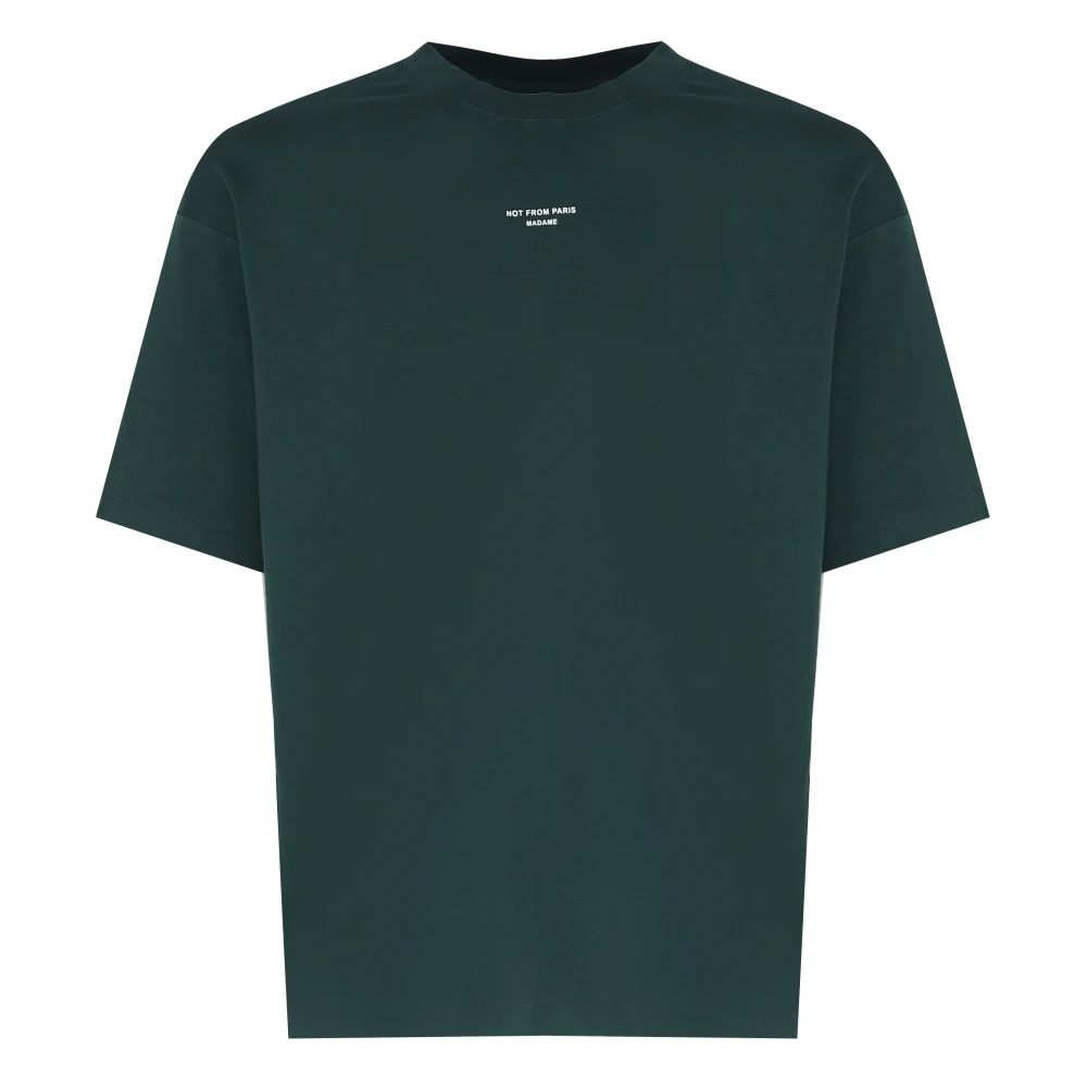 Drole de Monsieur Groene Katoenen T-shirt met Logo Green Heren