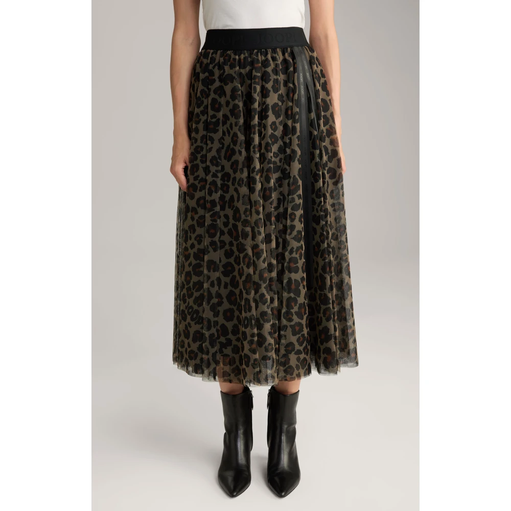 Joop! Luipaardprint Elastische Taille Rok Brown Dames