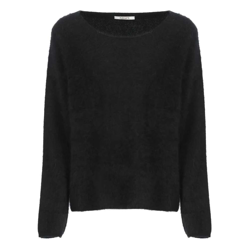 Kangra Zwarte Cashmere Crewneck Trui Vrouw Black Dames