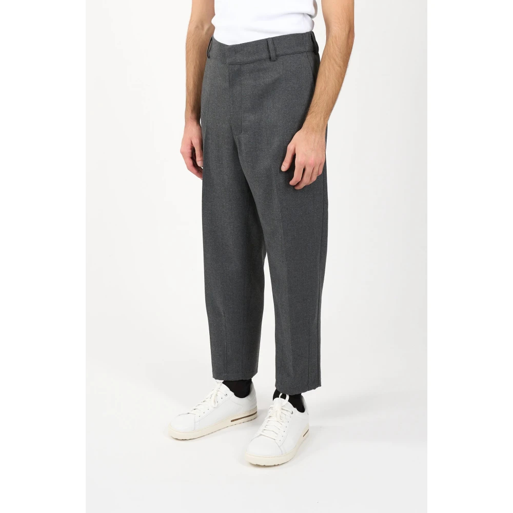 Mauro Grifoni Wollen broek met elastische taille Gray Heren