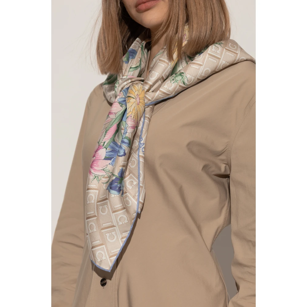 Salvatore Ferragamo Zijden sjaal met bloemenpatroon Multicolor Dames