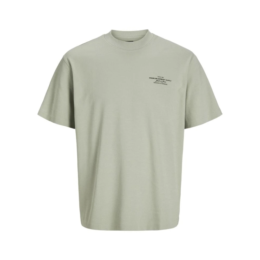 jack & jones Premium Crew Neck Tee met Branding Green Heren