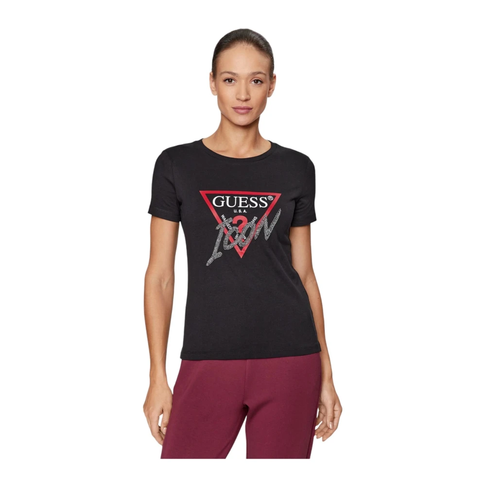 Guess Lange Mouw T-shirt Black Dames