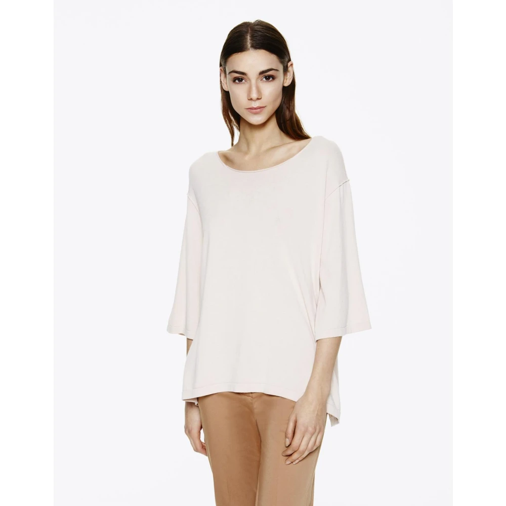 Manila Grace Kruisrug Top White Dames