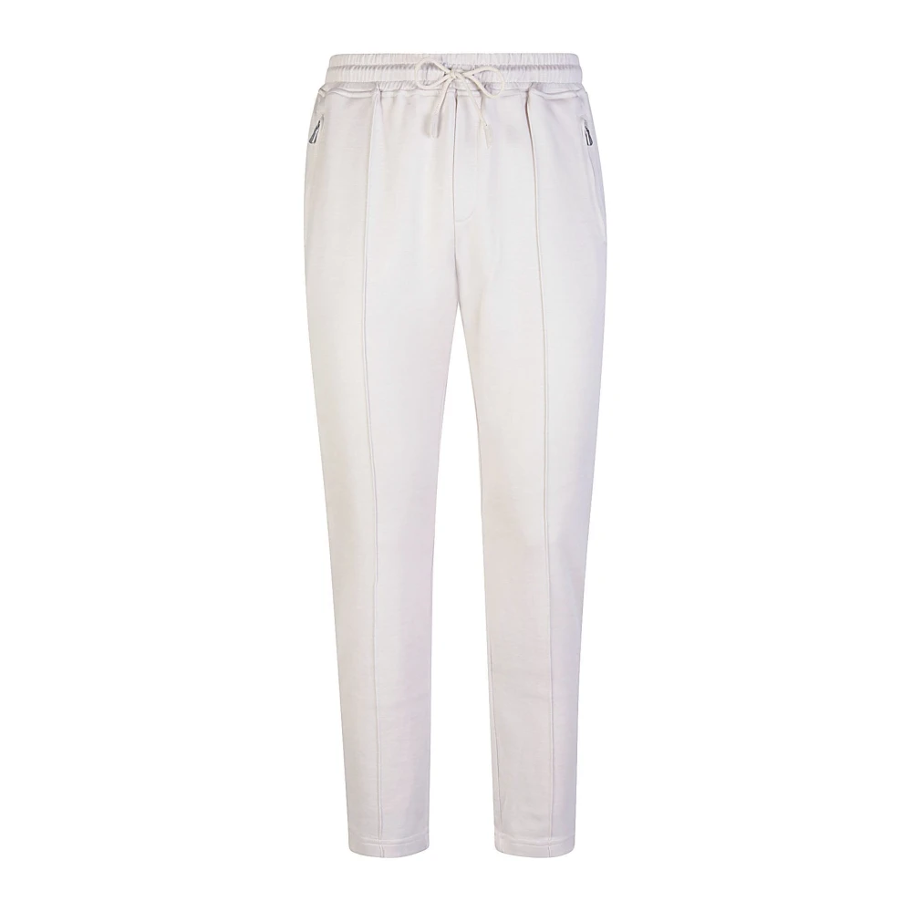 Eleventy Zijden Katoenen Ribbroek Beige Heren