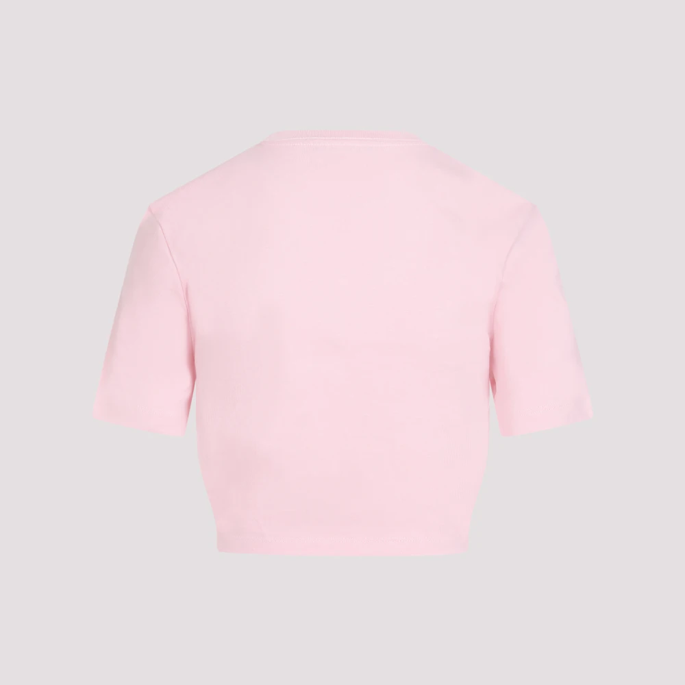 Versace Lichtroze Cropped Logo T-Shirt Pink Dames