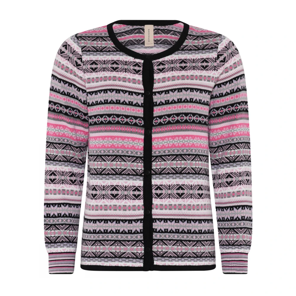 Skovhuus Geknoopte Jaquard Vest Zwart Roze Multicolor Dames