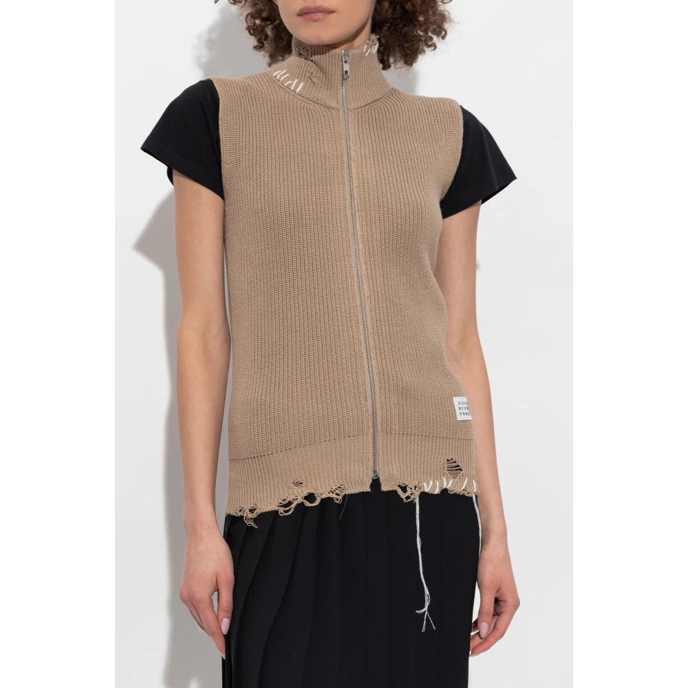 MM6 Maison Margiela Logo Vest Beige Dames
