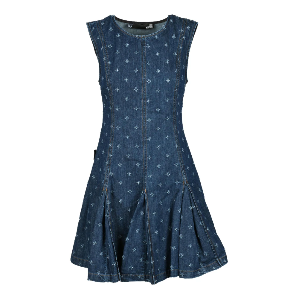 Love Moschino Katoenen jurk voor vrouwen Blue Dames