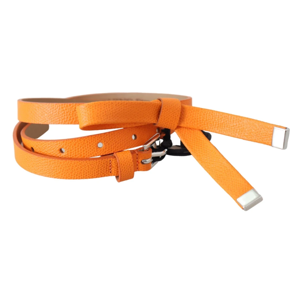 Ermanno Scervino Women's Orange Leather Slim Belt