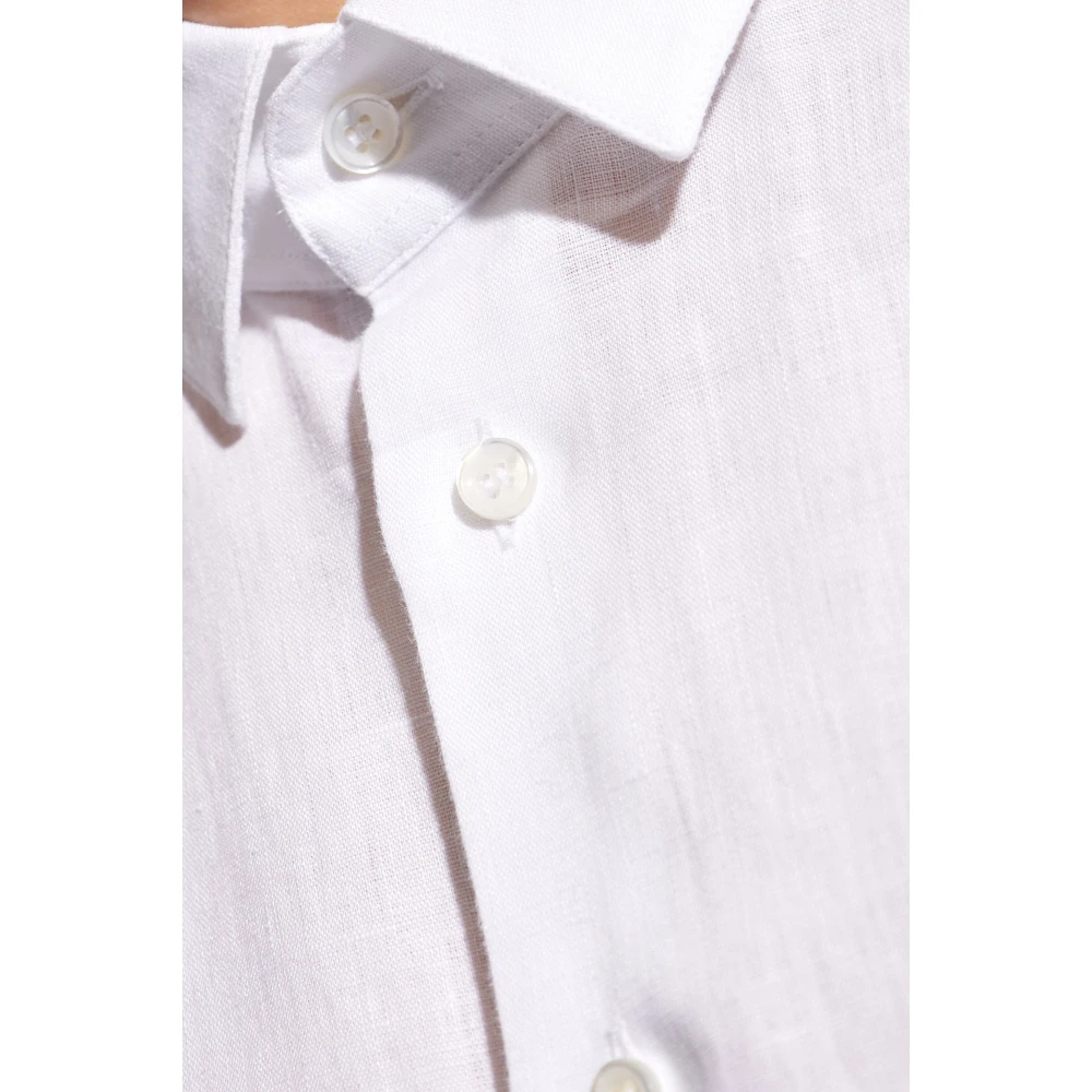 Giorgio Armani Linnen overhemd White Heren
