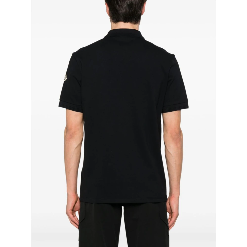 Moncler Blauw Poloshirt met Ritssluiting Blue Heren