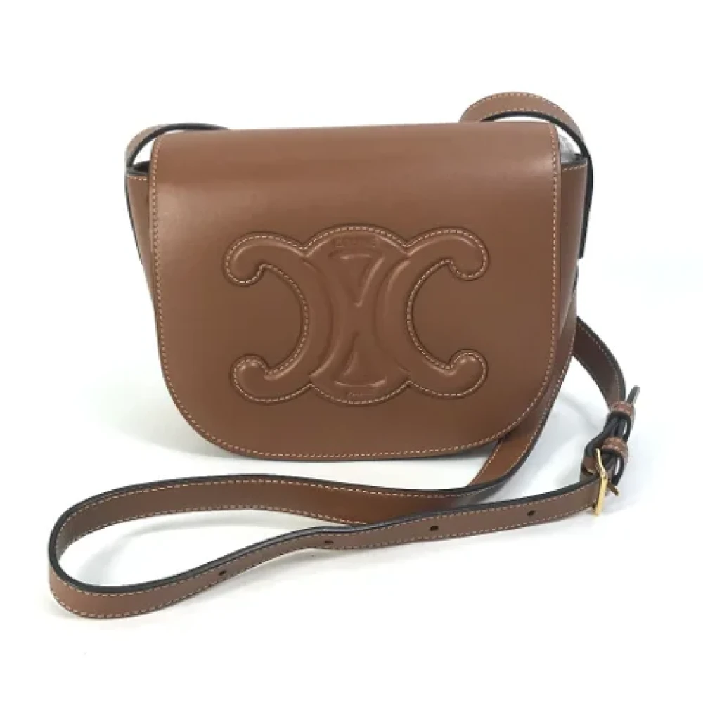 Celine Vintage Pre-owned Leather shoulder-bags Brown Dames