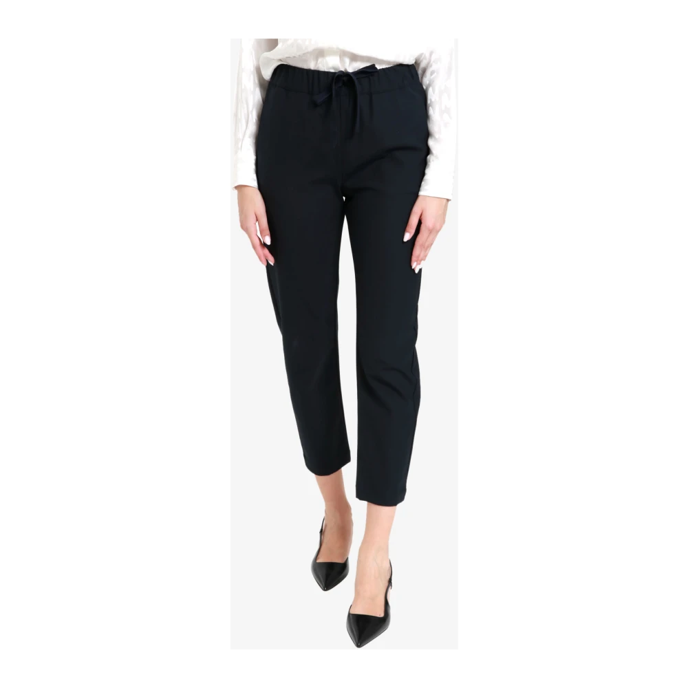 Semicouture Blauwe Wollen Broek Klassieke Enkel Lengte Blue Dames