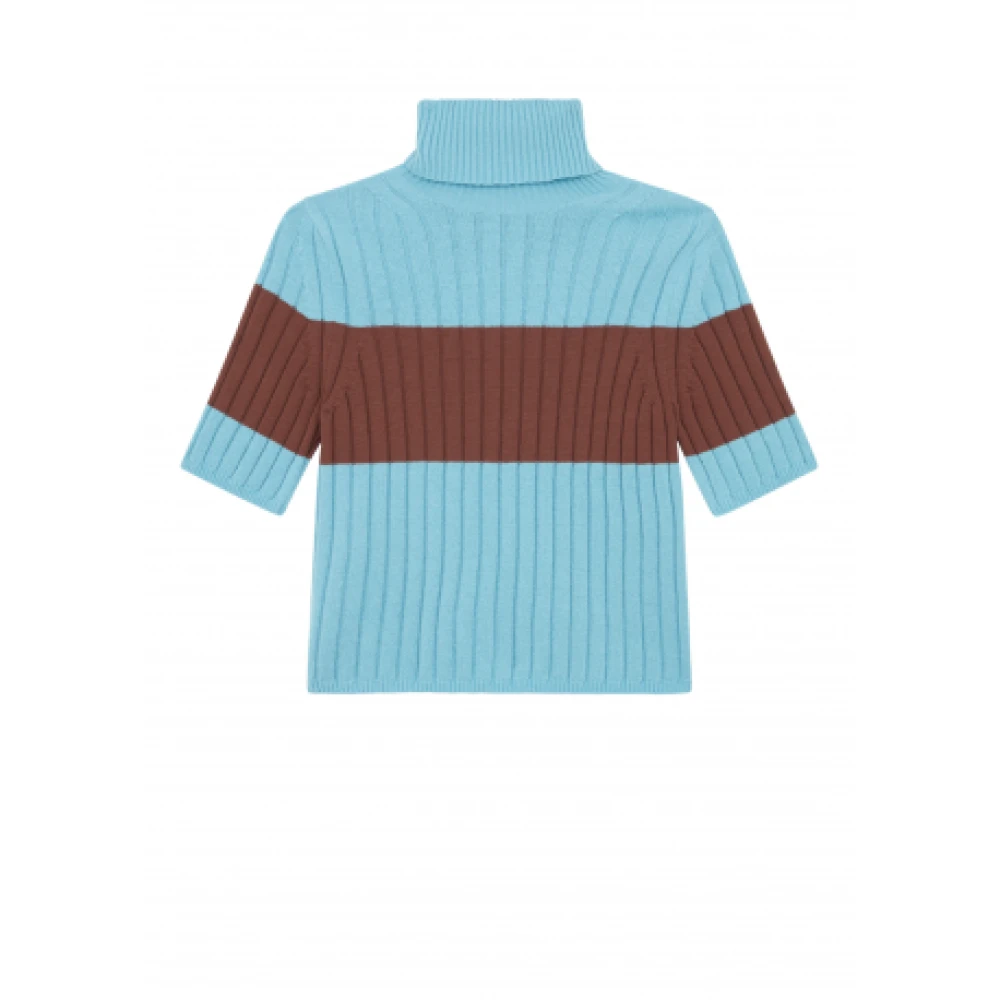 Paul Smith Turquoise coltrui met mocca streep Blue Dames