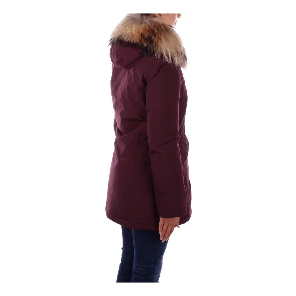 Woolrich Gewatteerde jas met capuchon en rits Purple Dames
