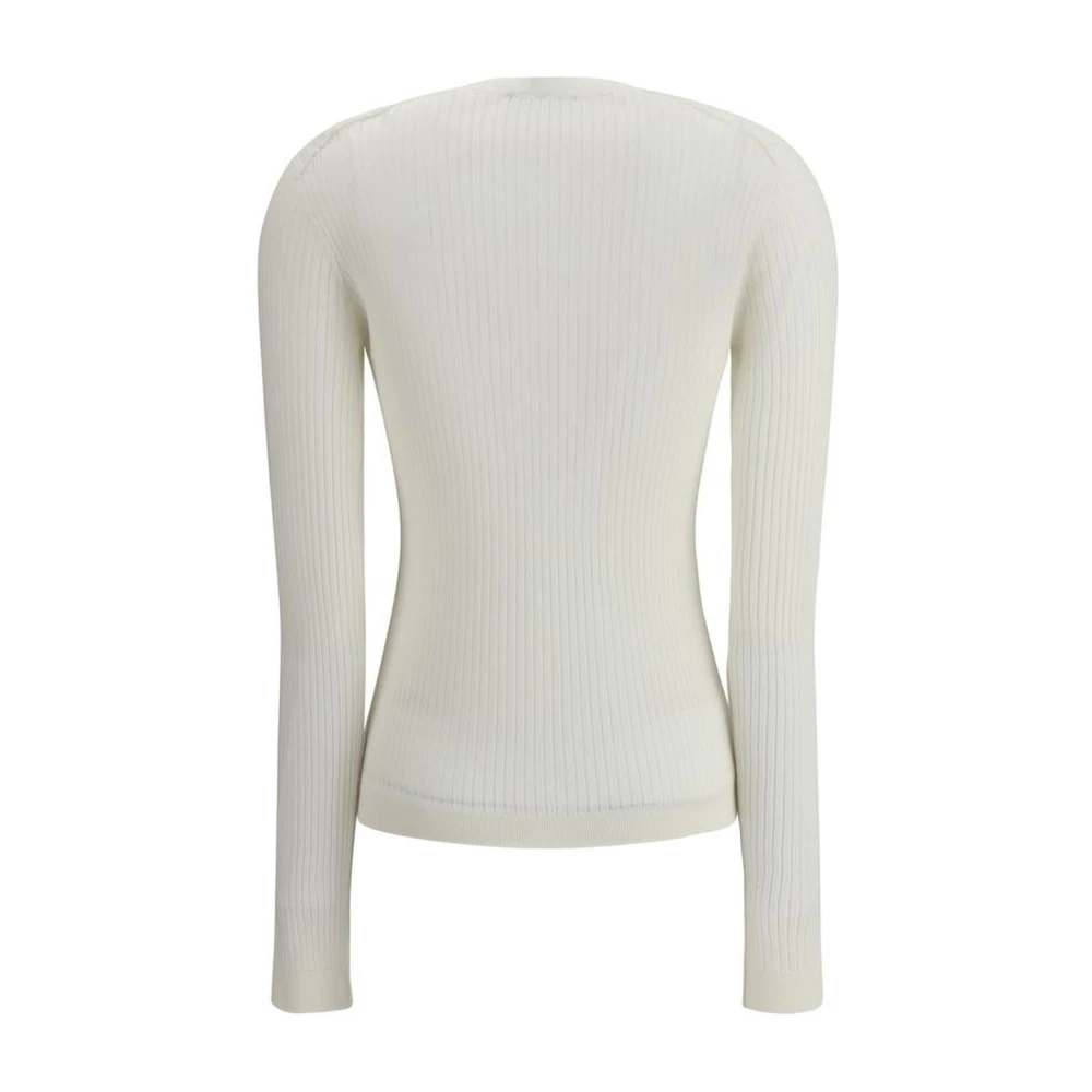Fendi Monogram Wollen Trui met Ribdesign White Dames