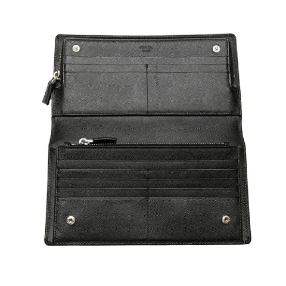 Prada Vintage Pre-owned Leather wallets Black Dames
