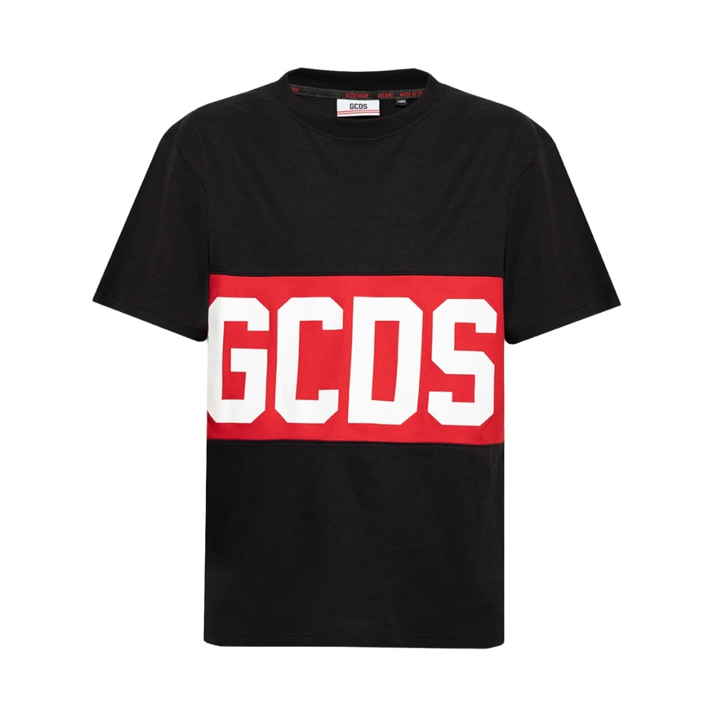 Gcds Black T-Shirts, Male, M, Logo T-Shirt