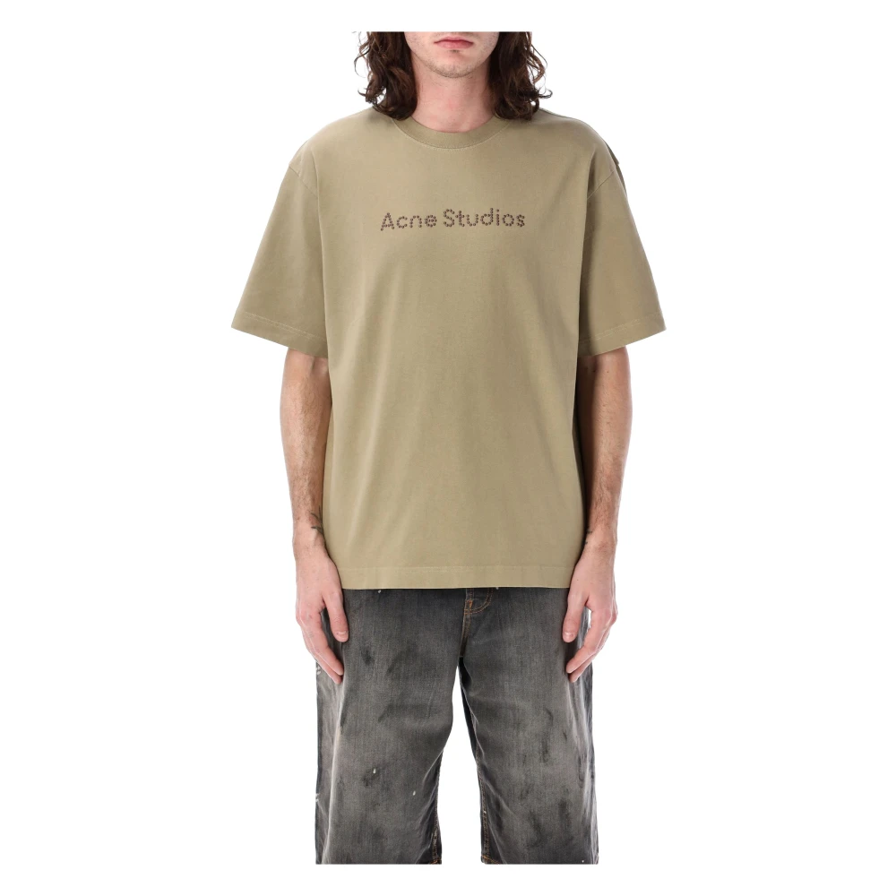 Acne Studios Sand Beige Logo T-shirt Beige Dames