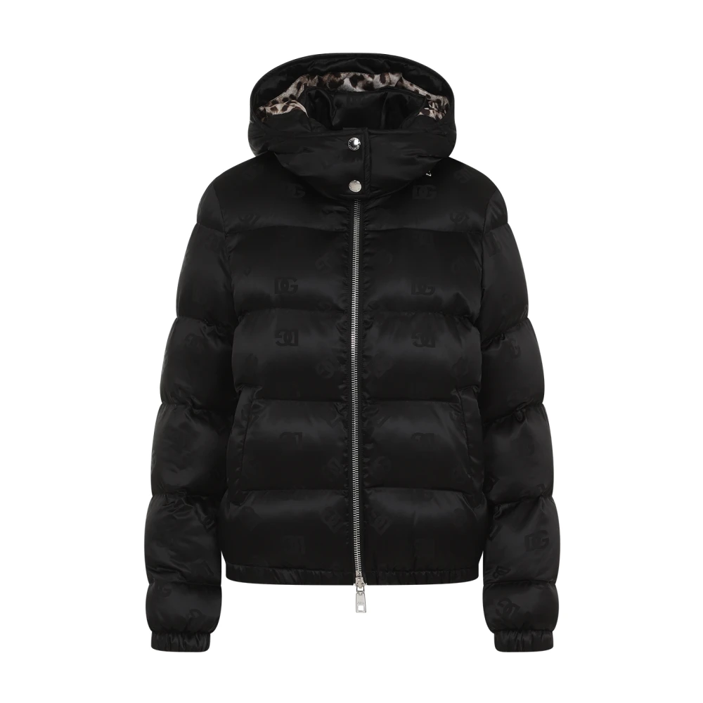 Dolce & Gabbana Gewatteerde jas in zwart Black Dames
