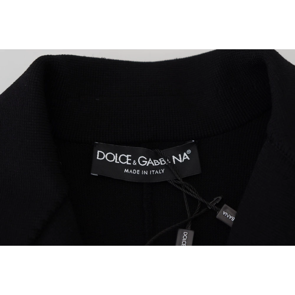 Dolce & Gabbana Zwarte knoop cardigan blazer viscose jasje Black Dames