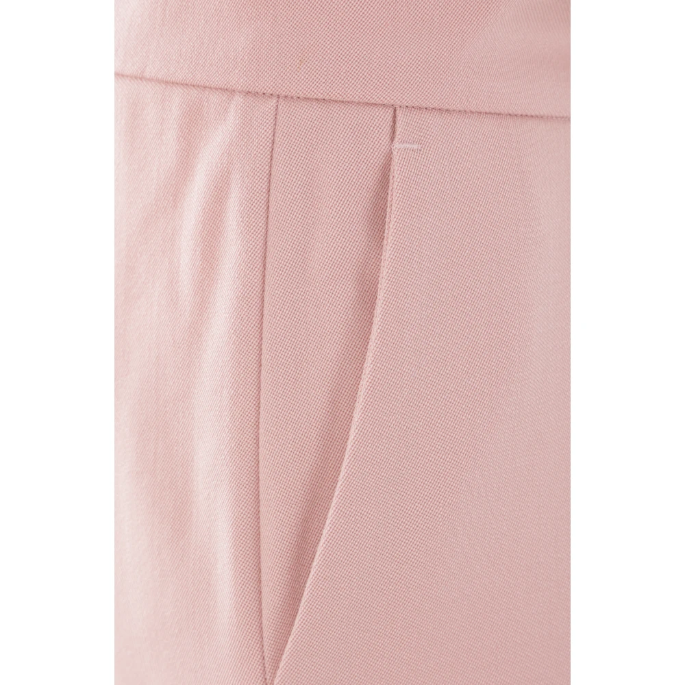 Dries Van Noten Roze Wol Palazzo Broek Pink Dames