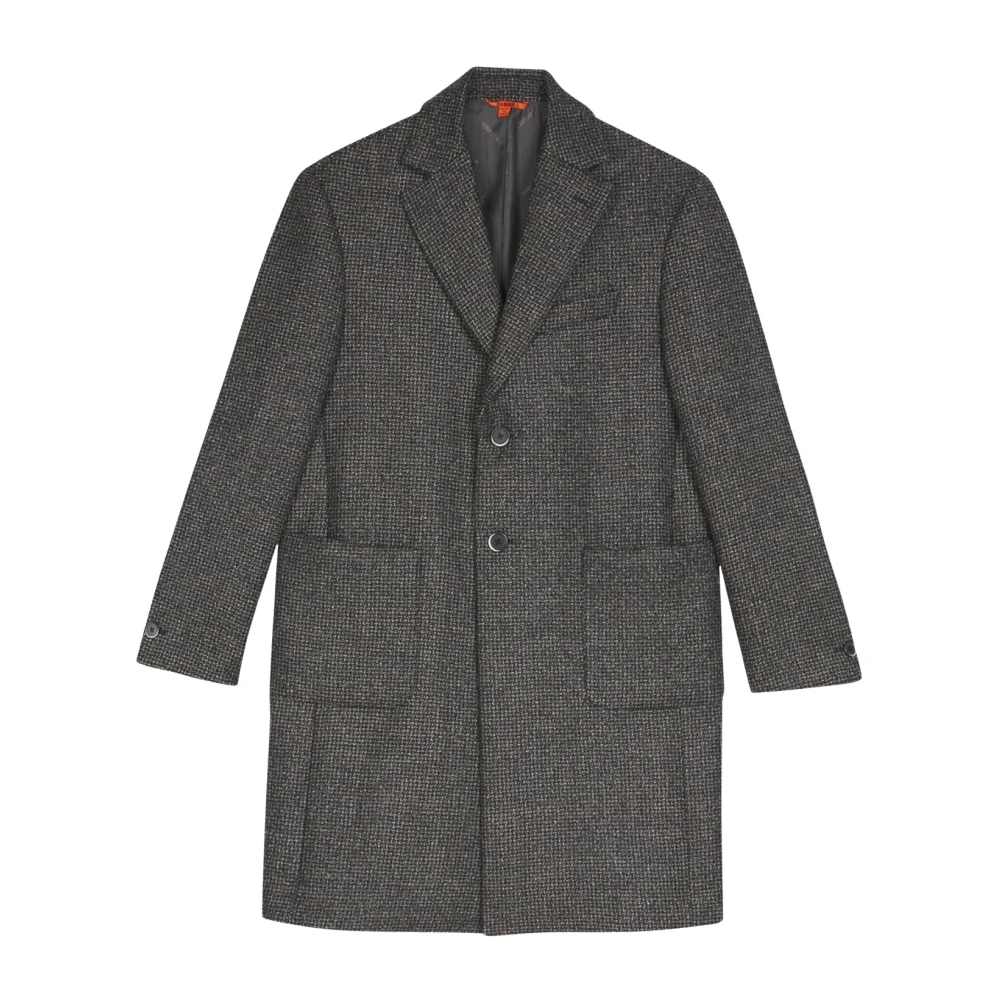 Barena Venezia Micro-Patroon Regular Jas met Opgezette Zakken Black Heren