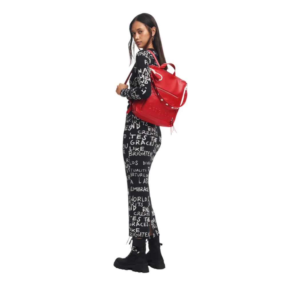 Desigual Damesrugzak Synthetisch Leer Stijlvol Model Red Dames