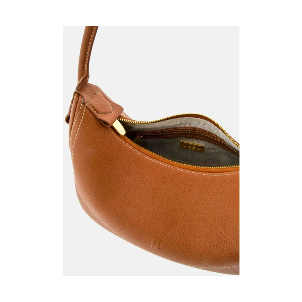 Carolina Herrera Blasón Schouder Leren Tas Brown Dames