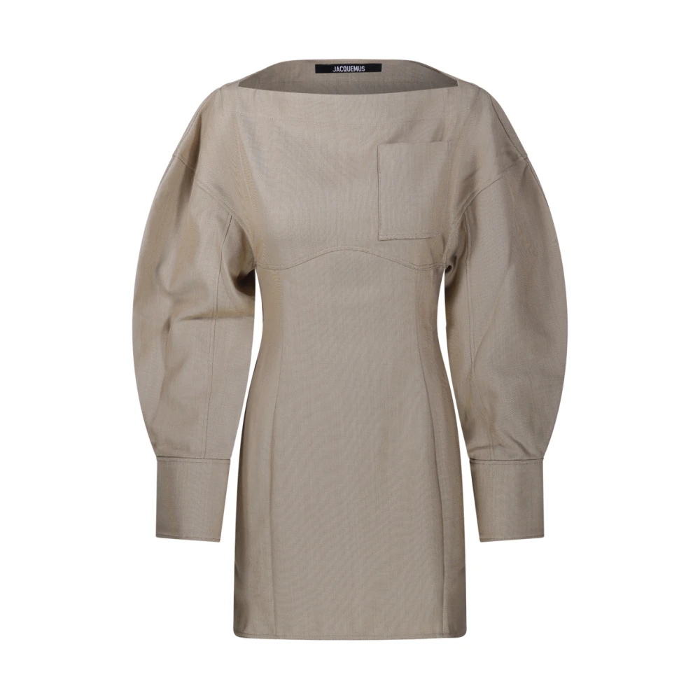 Jacquemus Neutrale Chemise Overhemd Jurk Jas Beige Dames