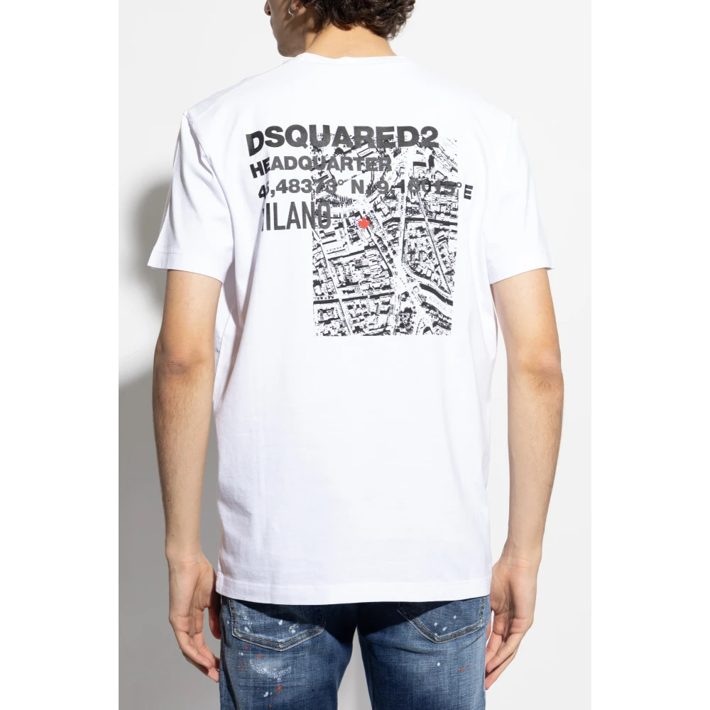 Dsquared2 T-shirt met print White Heren