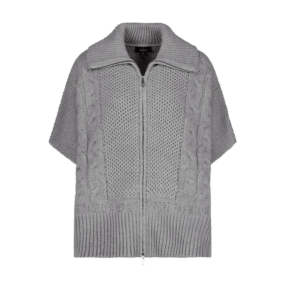 Monari Gebreid Vest Gray Dames
