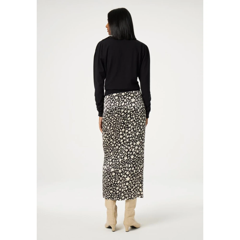 Fabienne Chapot Zwarte Ronde Hals Ballonmouw Pullover Black Dames