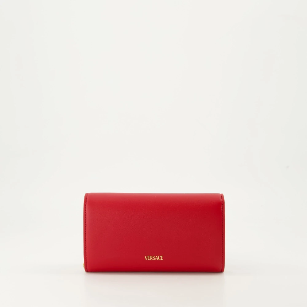 Versace Rode Leren Schoudertas met Ketting Red Dames