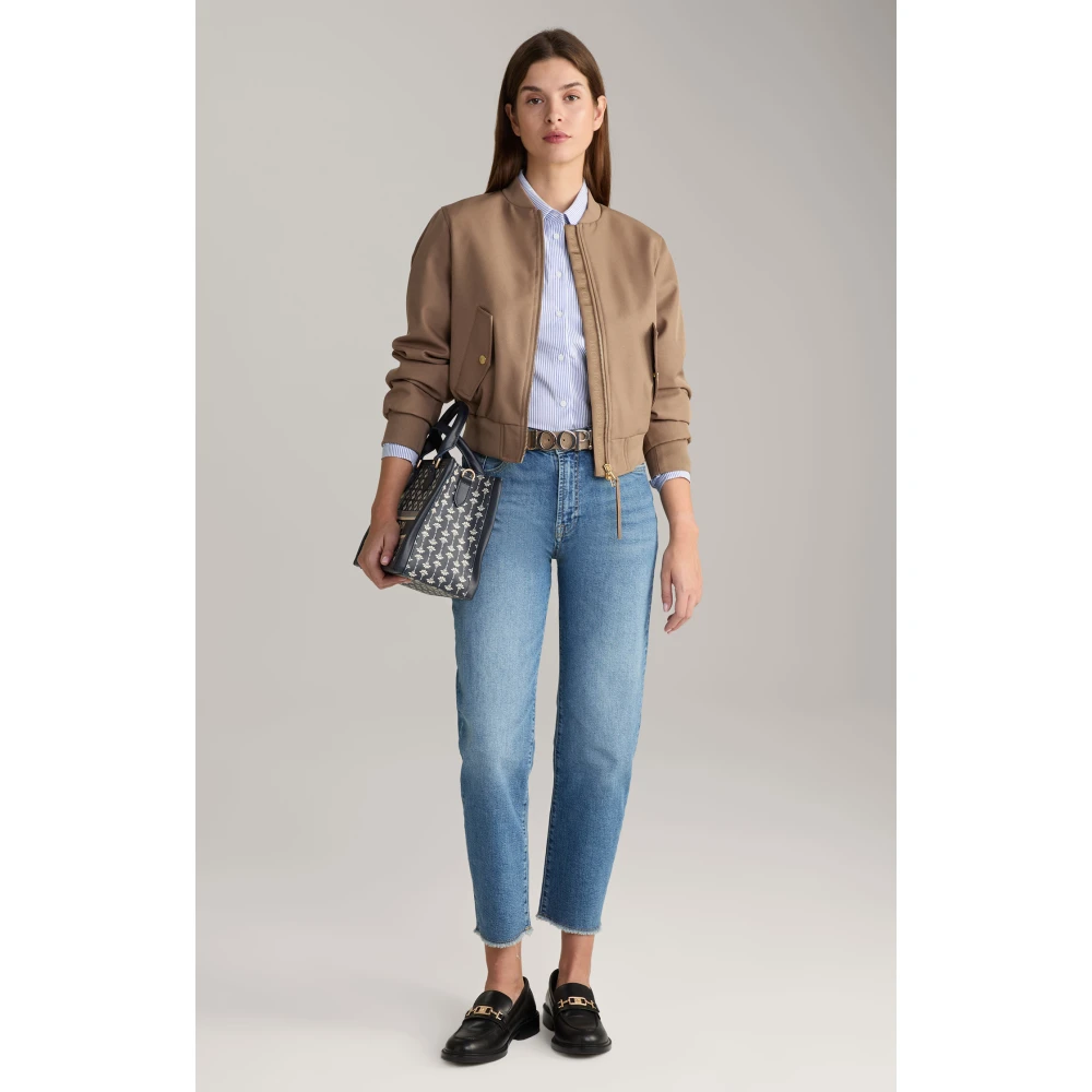 Joop! Ingekorte denim met franje zoom Blue Dames
