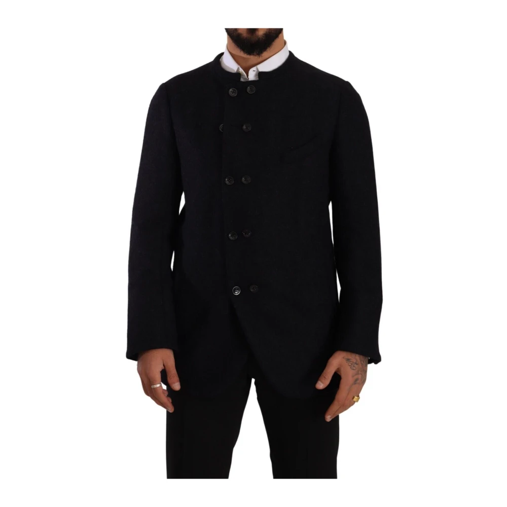 Dolce & Gabbana Gray Alpaca Button Down Men Coat Jacket - IT48 | M - Image 2