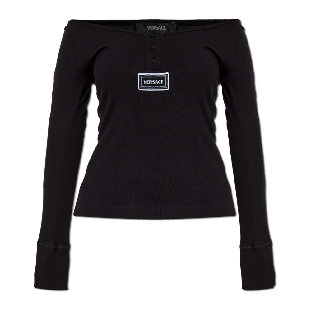Versace Donna Nero Top, Xl, New,