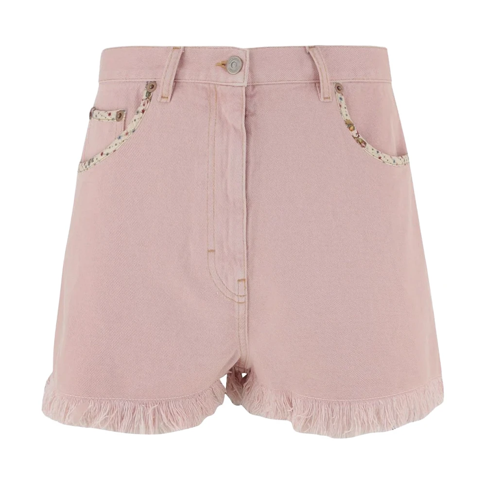 Valentino Women's Pink Denim Shorts - Denim Shorts - W26 - Shorts