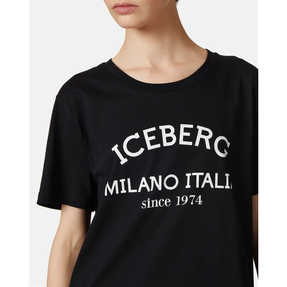 Iceberg T-shirt met logo Black Dames