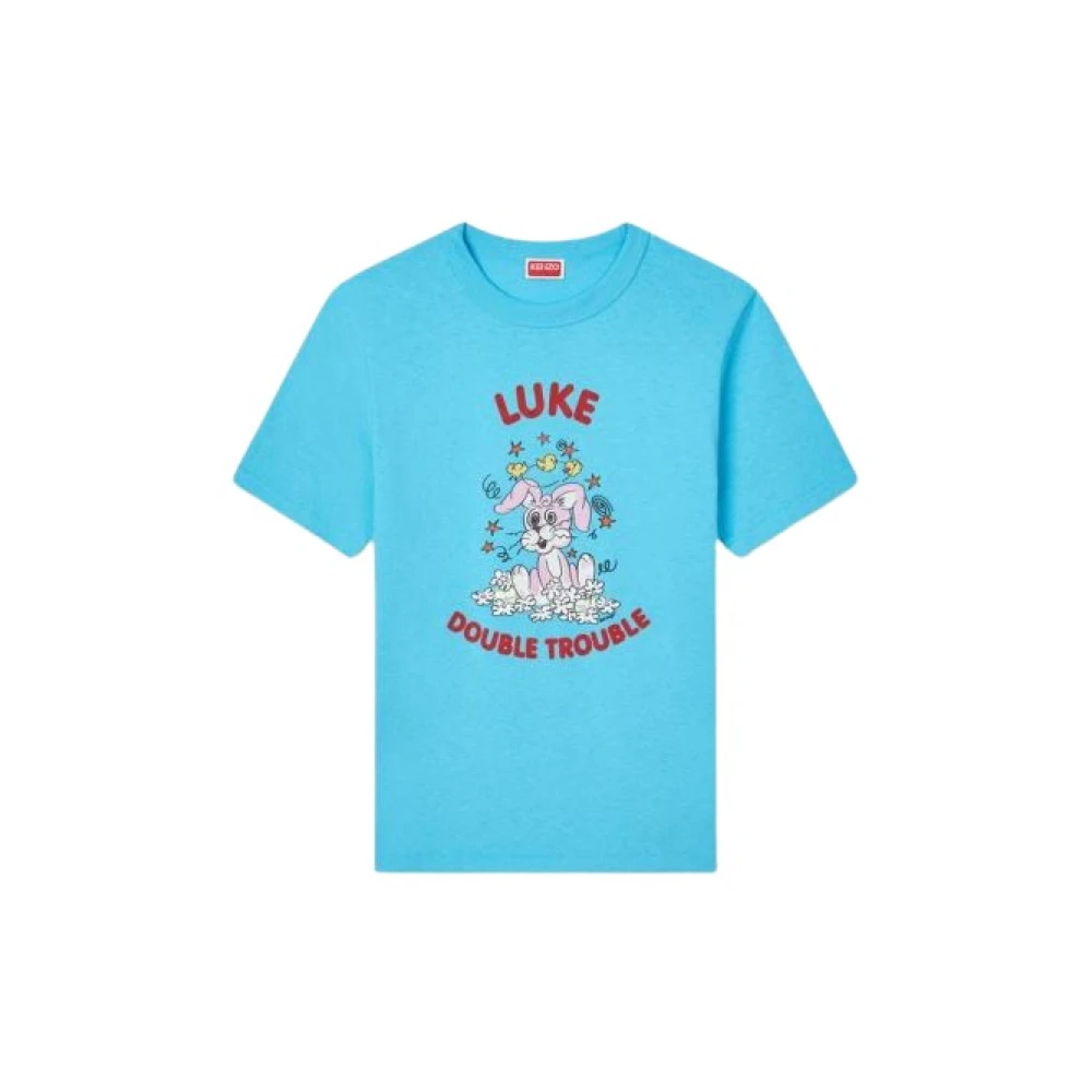 Kenzo Men's Blue Cartoon Graphic T-Shirt - T-Shirts - Xl - Tops