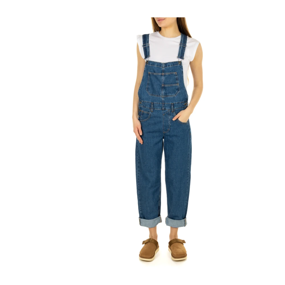 Free People Denim Overall Klänningar Blue, Dam