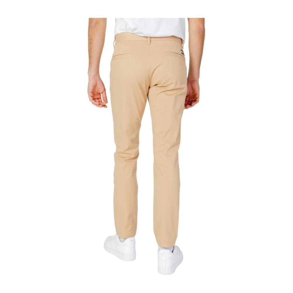 Tommy Jeans Tapered Katoenen Broek Beige Heren