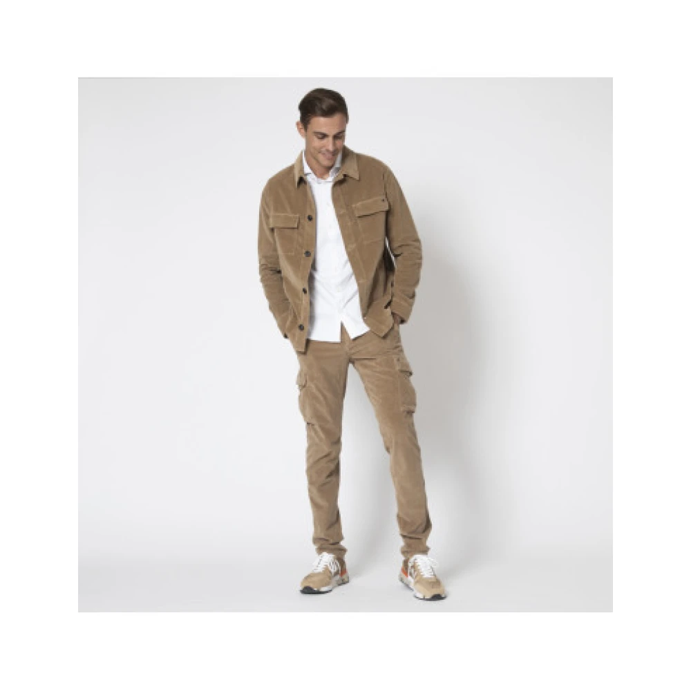 Mason's Bruine Corduroy Overshirt met knoopsluiting Brown Heren