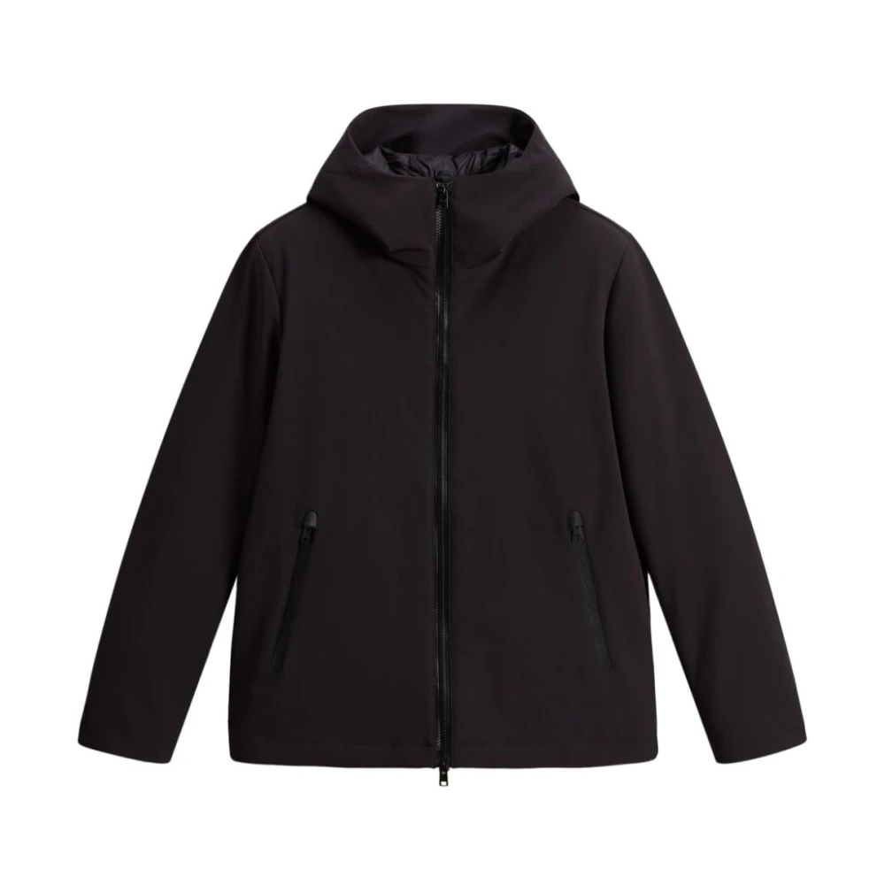 Woolrich Zwarte Donsjas met Hoge Hals Black Heren