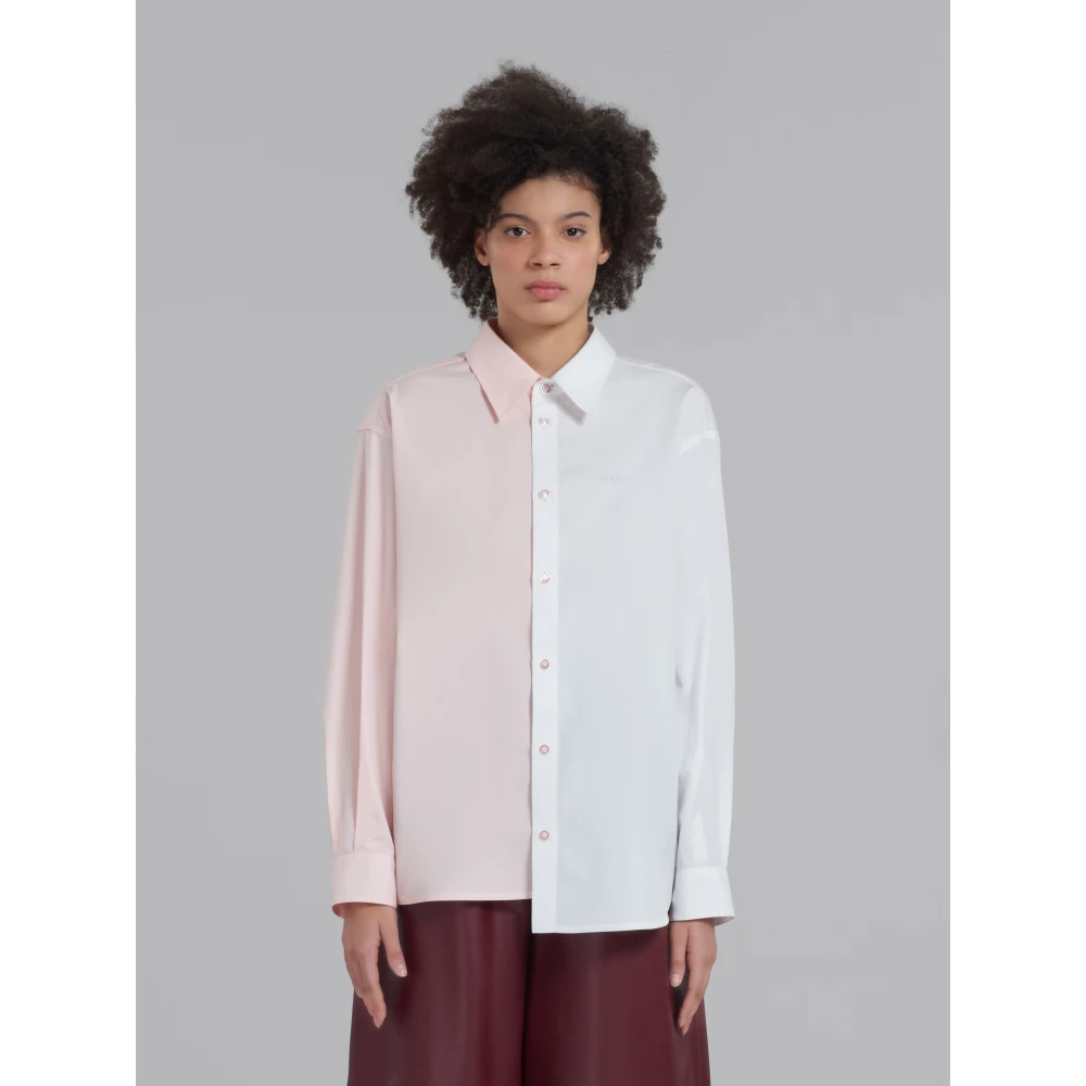 Marni Patchwork Overhemd van Biologisch Katoen Multicolor Dames