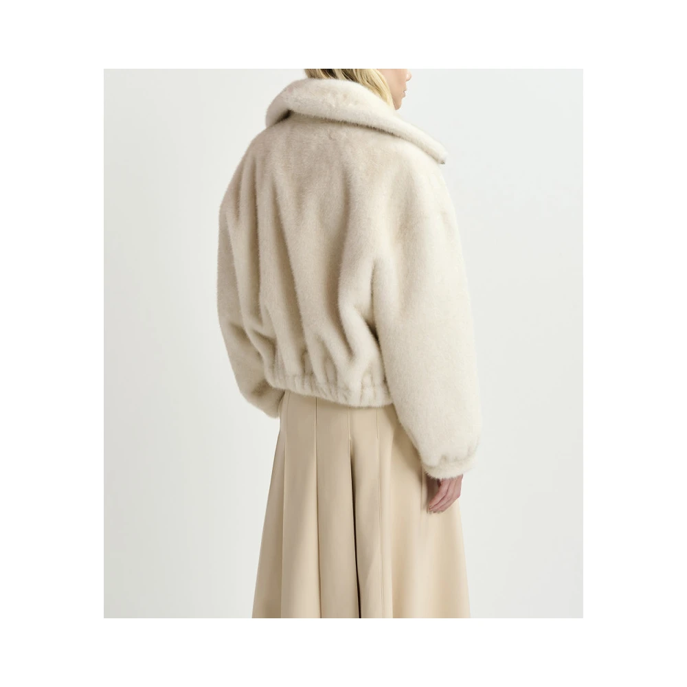 Essentiel Antwerp Oversized Faux Fur Blouson Jas Beige Dames