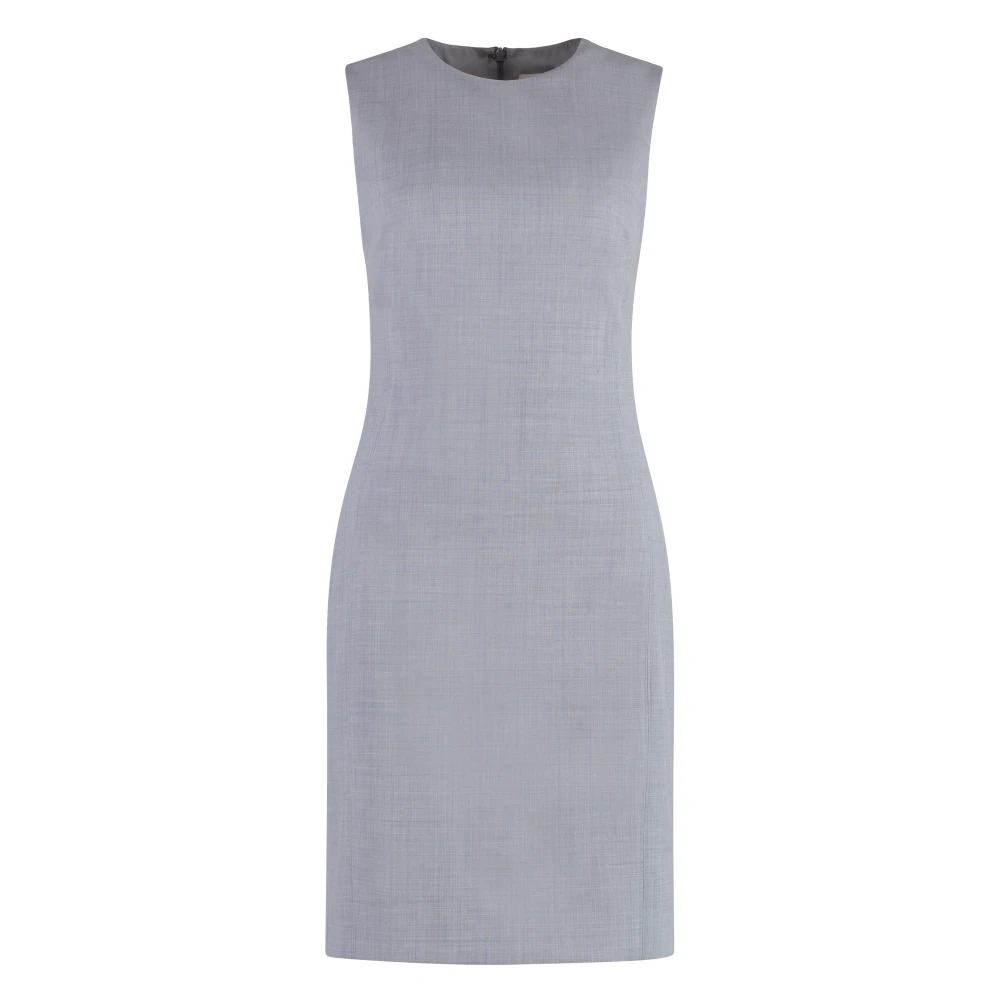 Calvin Klein Heather Effect Wol Sheath Jurk Gray Dames