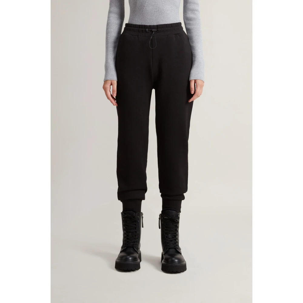 Woolrich Casual Katoenmix Zwarte Broek Black Dames